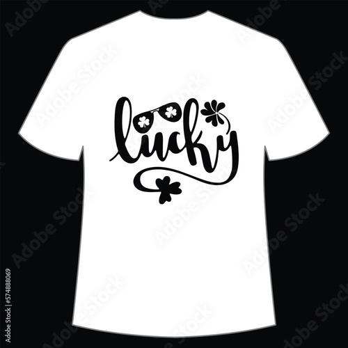 Lucky St. Patrick's Day Shirt Print Template, Lucky Charms, Irish, everyone has a little luck Typography Design