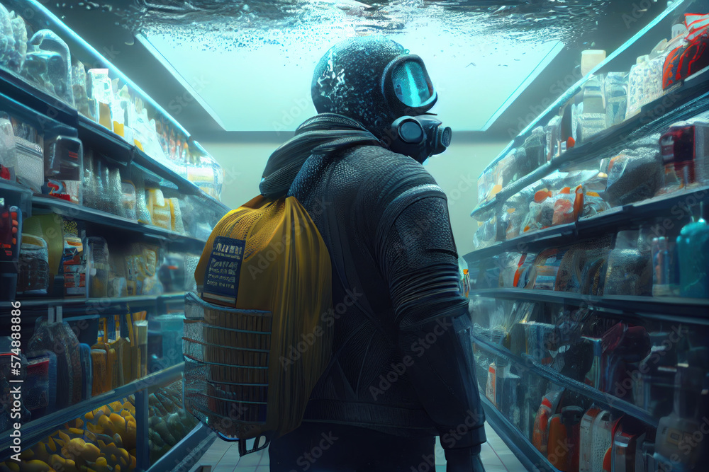 Fototapeta premium person in supermarket Generate Ai 