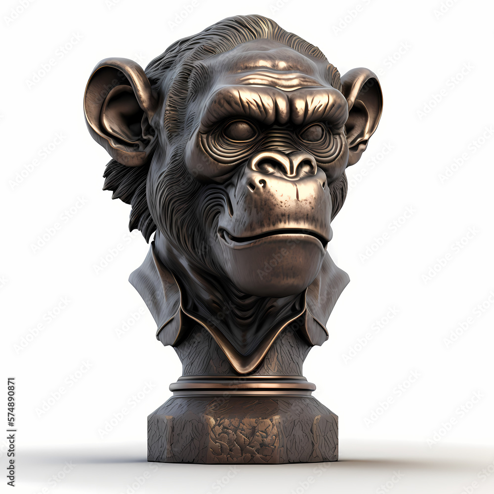 Obraz premium Trophy with Monkey Design. Generative AI