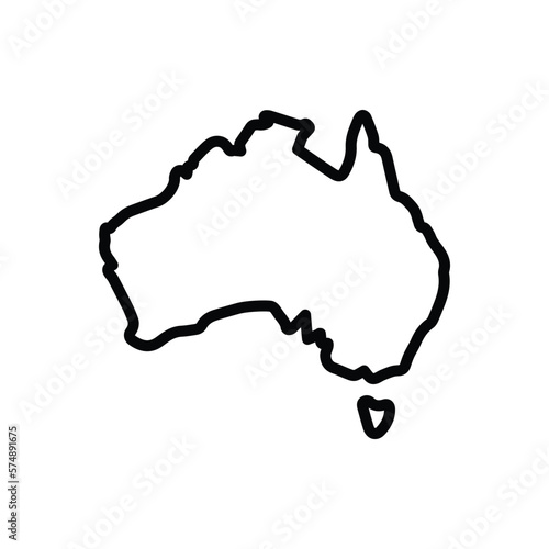 Black line icon for aus map