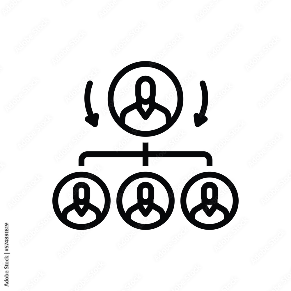 Black line icon for organizational Black line icon for organizational