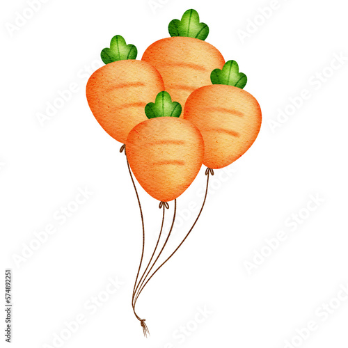 Watercolor carrots balloon illustration
