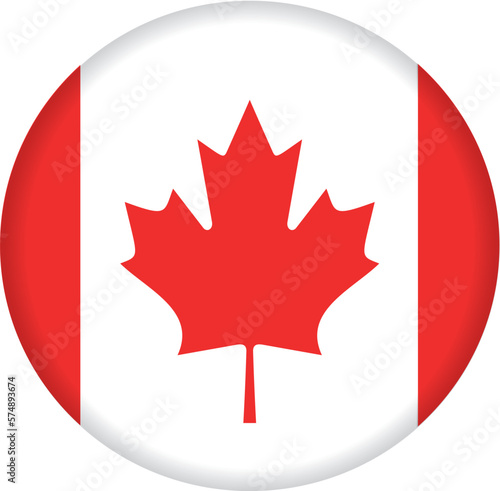 Canada Flag Round Icon. Vector