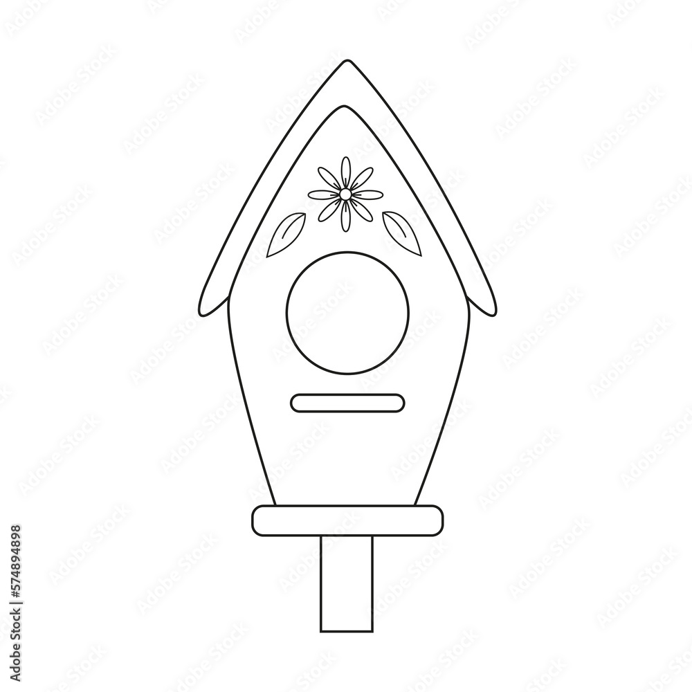 Hand drawn illustration of birdhouse. Hand drawn illustration of birdhouse.
