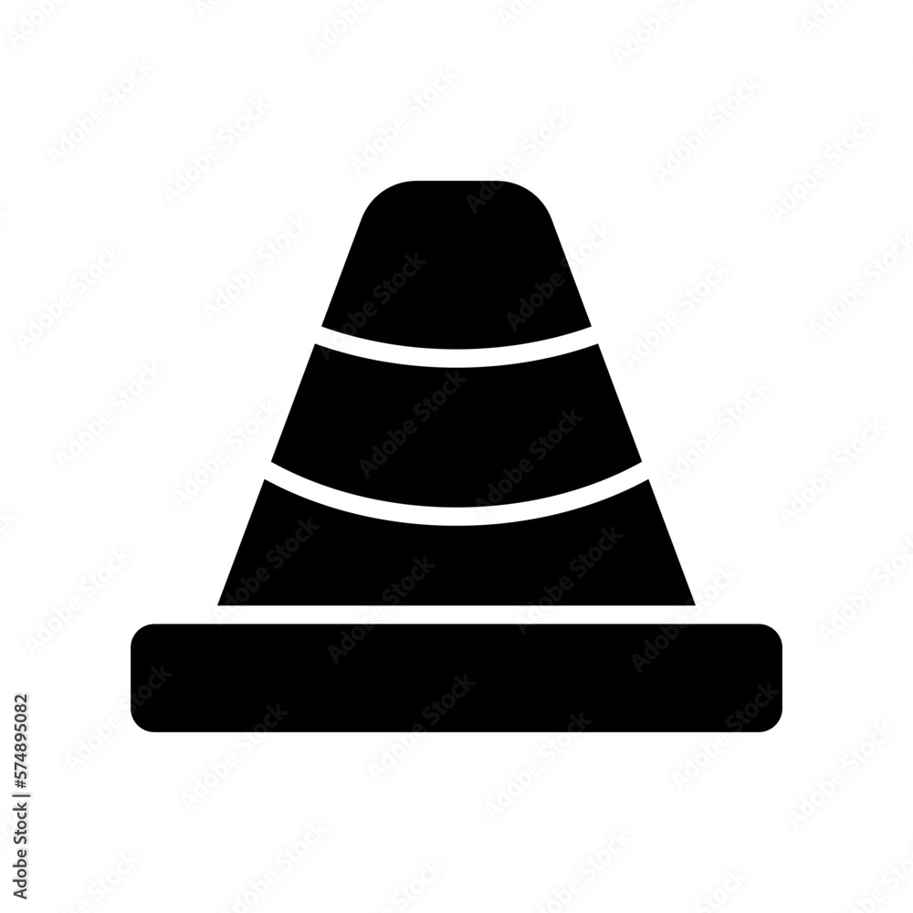 construction cone icon or logo isolated sign symbol vector illustration - high quality black style vector icons
