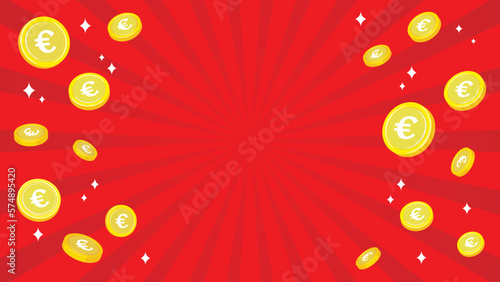 コイン　集中線（ユーロ）
