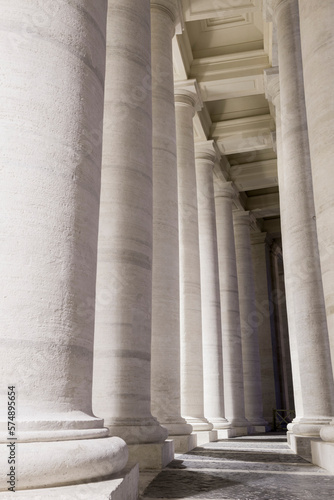 Columns in Vatican City in Rome, Lazio in Italy.