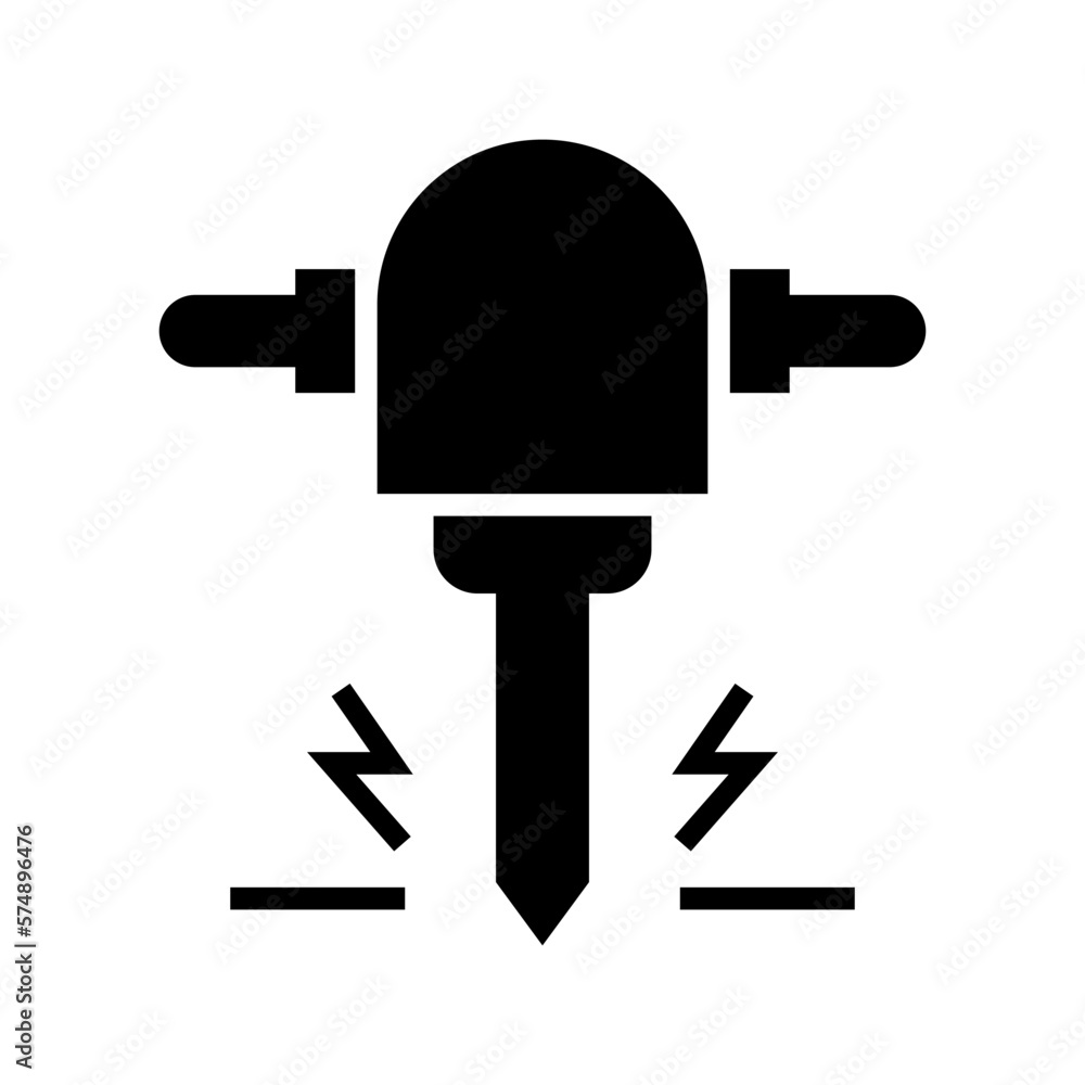 jackhammer icon or logo isolated sign symbol vector illustration - high quality black style vector icons
