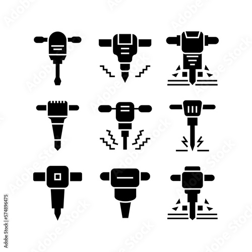jackhammer icon or logo isolated sign symbol vector illustration - high quality black style vector icons
