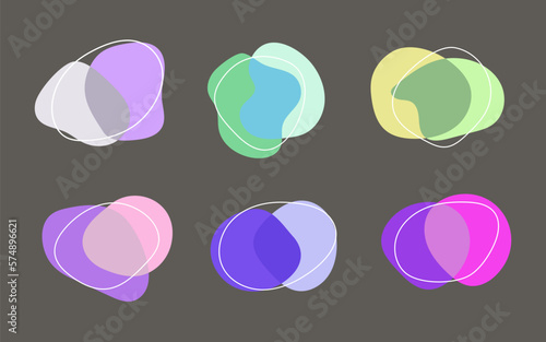 Set of spots, frames. Collection of borders