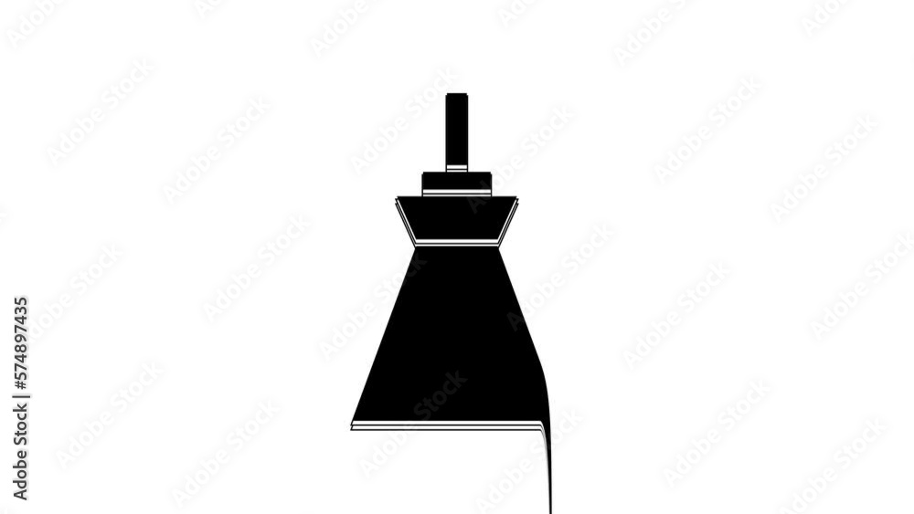 Black Lamp hanging icon isolated on white background. Ceiling lamp light bulb. 4K Video motion graphic animation Black Lamp hanging icon isolated on white background. Ceiling lamp light bulb. 4K Video motion graphic animation
