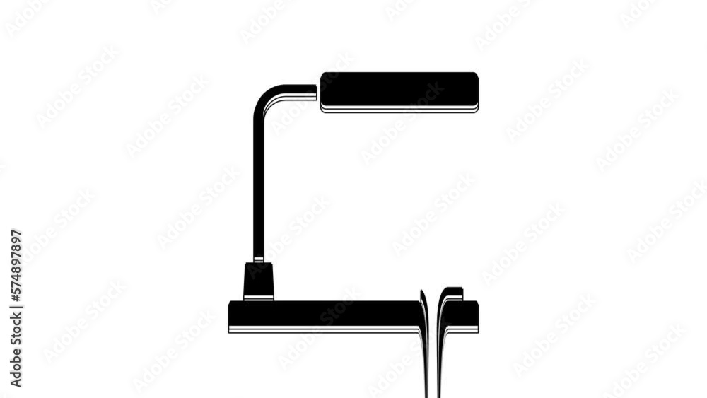 Black Table lamp icon isolated on white background. Desk lamp. 4K Video motion graphic animation Black Table lamp icon isolated on white background. Desk lamp. 4K Video motion graphic animation