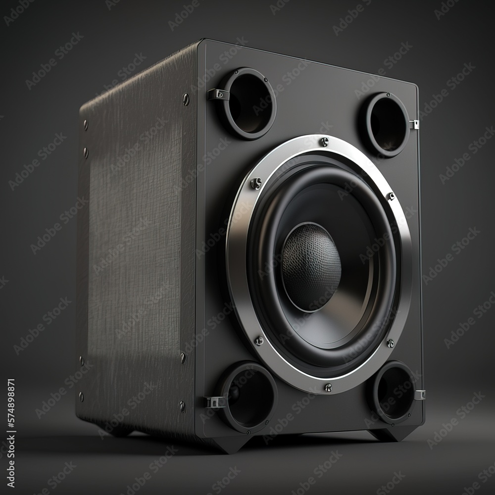 An image of black speaker isolated , generative ai An image of black speaker isolated , generative ai