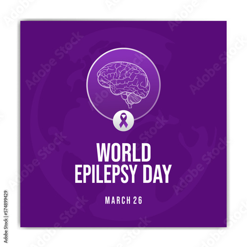 Vector Illustration on the theme World Epilepsy Day. Purple Day