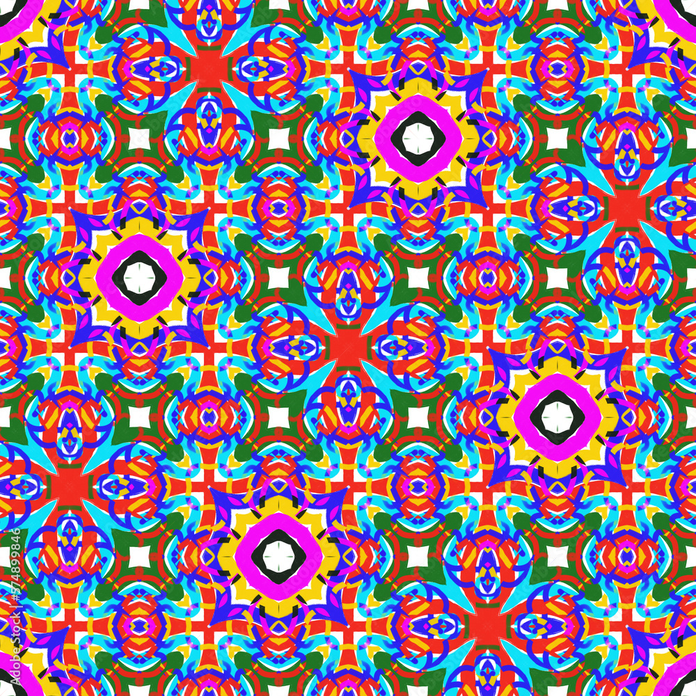 Seamless Talavera Pattern. Colorful Decorative tiles.