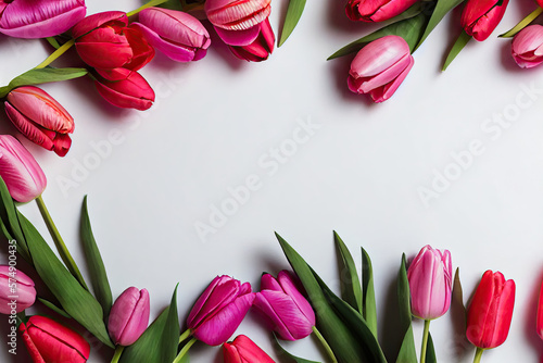 Tulips with copyspace generative AI