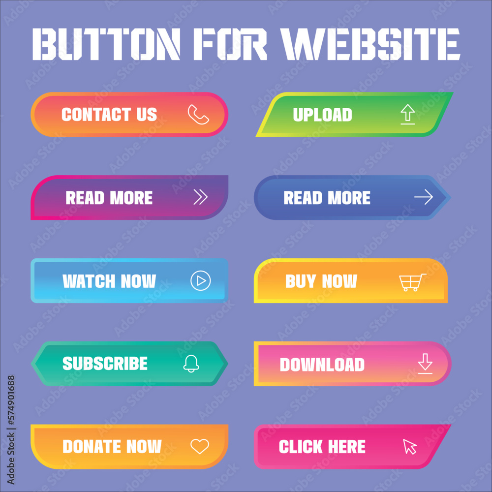 Gradient call to action buttons collection Gradient call to action buttons collection