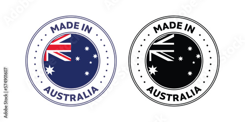 made in Australia icon. made in aus icon suitable for commerce business. badge, seal, sticker, logo, symbol in colored and black Variants. Isolated vector illustration