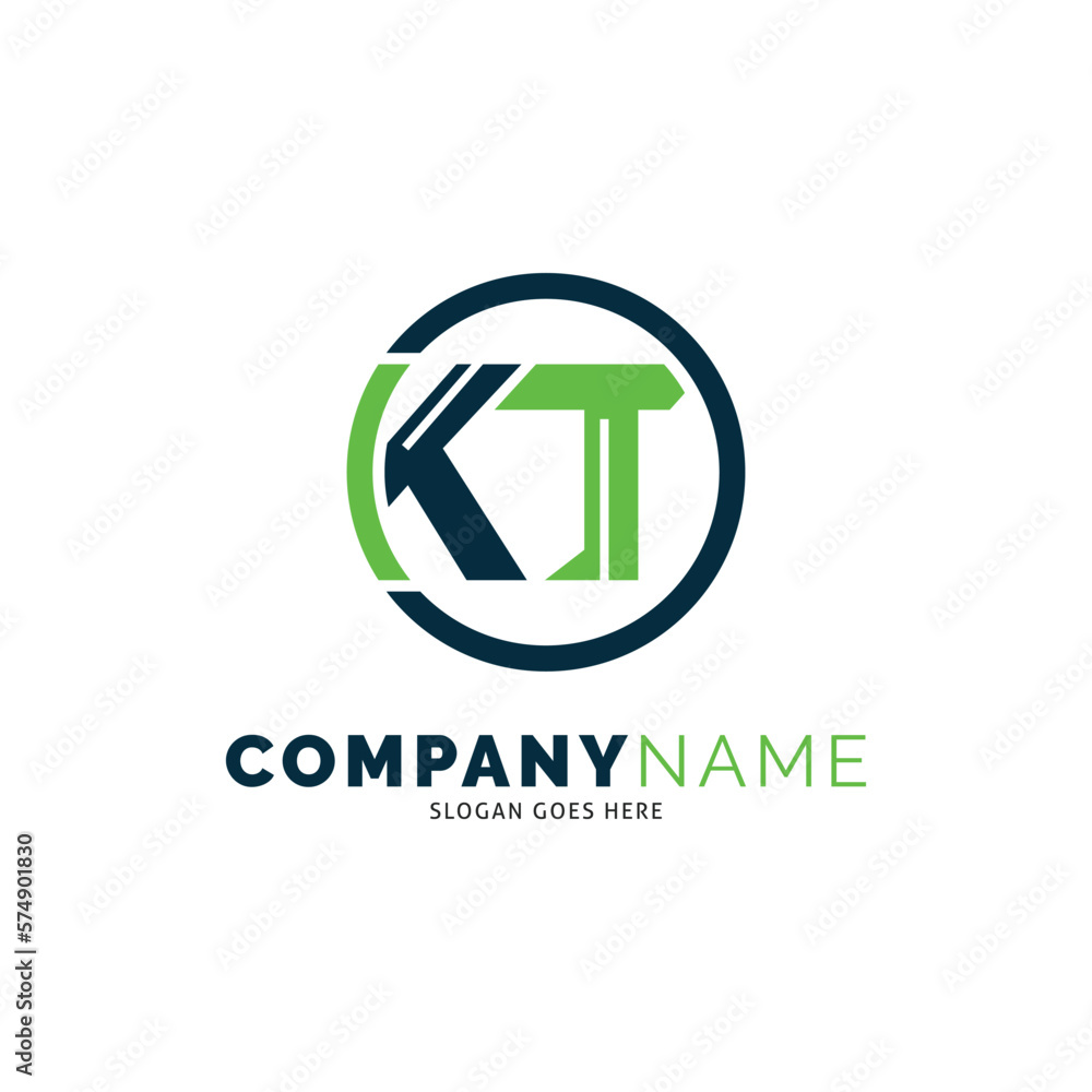 Initial Letter KT Circle Icon Vector Logo Template Illustration Design Initial Letter KT Circle Icon Vector Logo Template Illustration Design