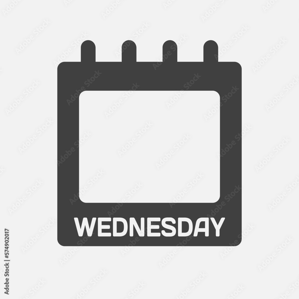 Template icon page calendar, day of week Wednesday Template icon page calendar, day of week Wednesday