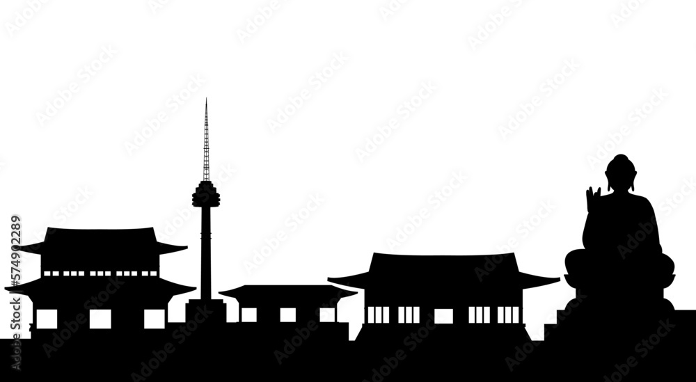 silhouette korean element nation tradition banner