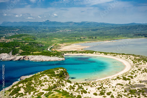 Voidokilia beach, Greece. View from above photo