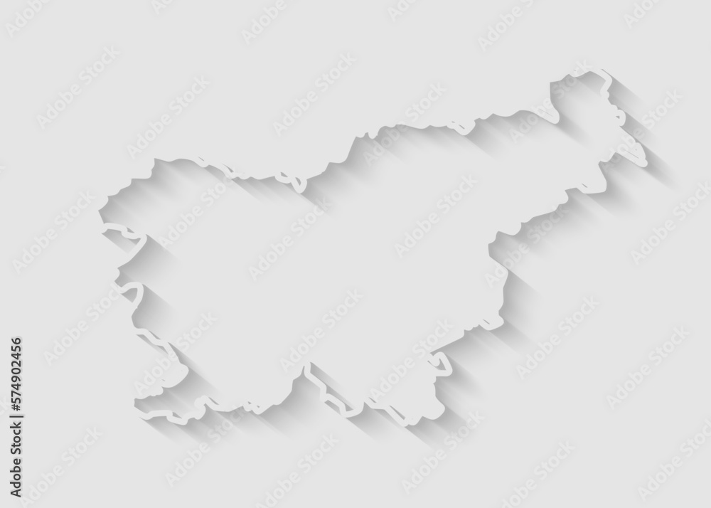 Vector map Slovenia, abstract inner shadow