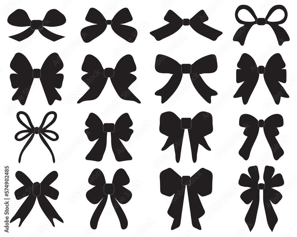 Black silhouettes of bow ties on a white background Black silhouettes of bow ties on a white background