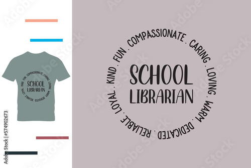School librarian t shirt design