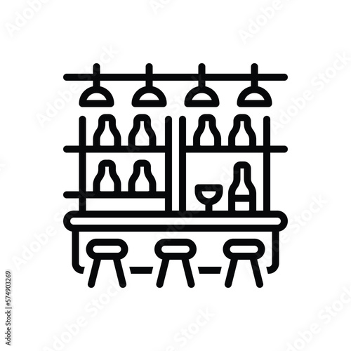 Black line icon for pub