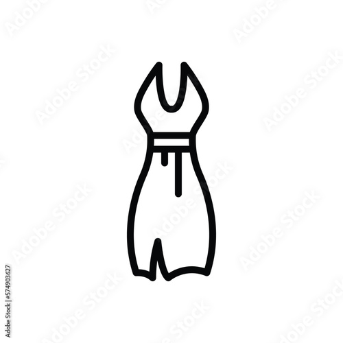 Black line icon for dress