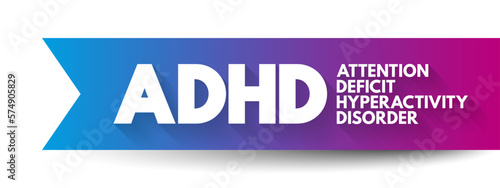 ADHD Attention Deficit Hyperactivity Disorder - neurodevelopmental disorder characterized by inattention, hyperactivity, and impulsivity, acronym text concept background photo