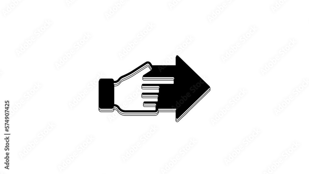 Black Hand with pointing finger with arrow icon isolated on white background. Business vision and target. Concept business finance, character, leader. 4K Video motion graphic animation Black Hand with pointing finger with arrow icon isolated on white background. Business vision and target. Concept business finance, character, leader. 4K Video motion graphic animation