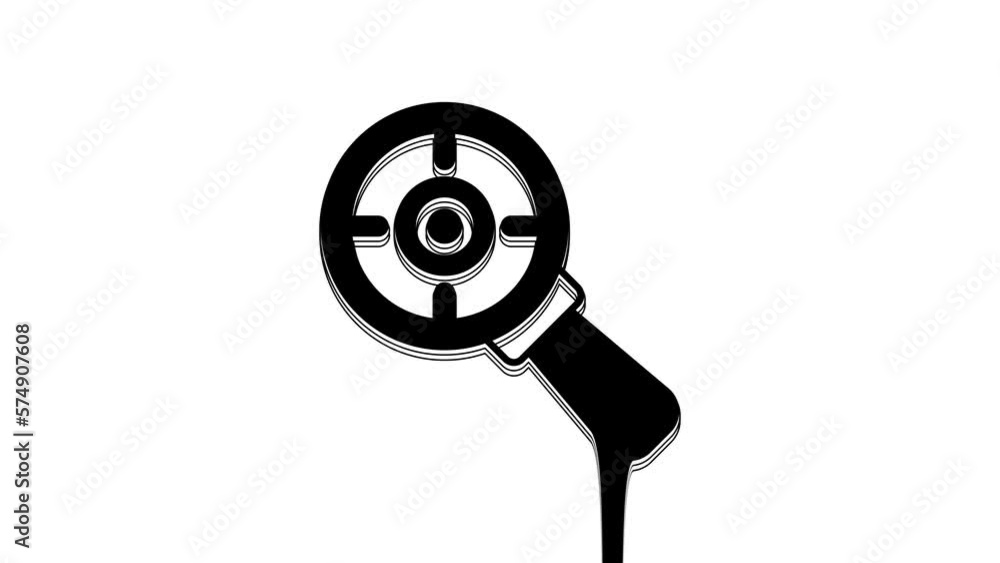 Black Target financial goal concept with magnifying glass icon isolated on white background. Symbolic goals achievement, success. 4K Video motion graphic animation Black Target financial goal concept with magnifying glass icon isolated on white background. Symbolic goals achievement, success. 4K Video motion graphic animation