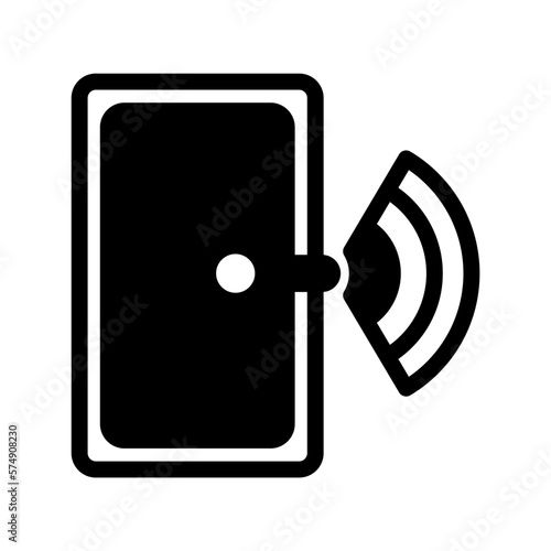 Icon Smart door, Internet of thing, wireless, Wi-Fi, signal. vector illustration. editable file