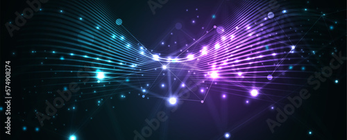 Quantum processing. Deep learning artificial intelligence. Future new technology  for business or science presentation