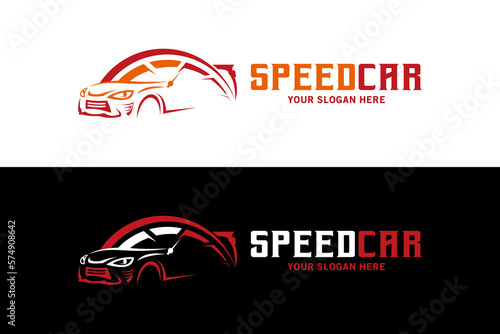 Speed ​​rpm car logo design, car automotive logo template vector illustration