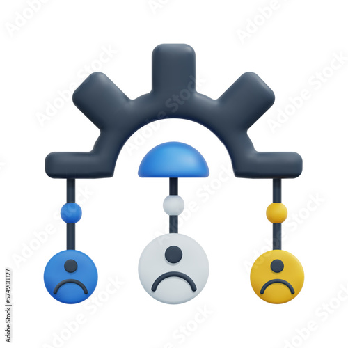 3d management icon vector. Concepts for business analysis, planning, consulting, team work, project management, delegate and strategy. 3d teamwork management icon vector render illustration.