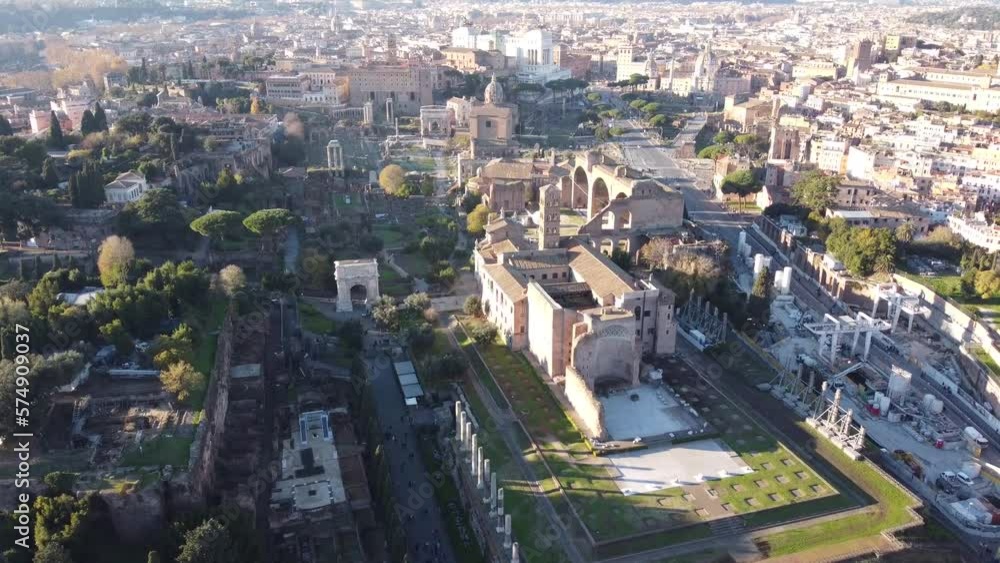 Aerial View of Imperial Fora and Rome Italy Aerial View of Imperial Fora and Rome Italy