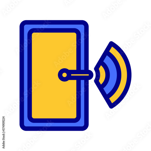 Icon Smart door, Internet of thing, wireless, Wi-Fi, signal. vector illustration. editable file