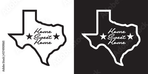 Home sweet home with state of texas map mono tone star hometown theme background for advertisement banner,brochure,website landingpage, notebook cover vector eps.