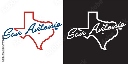 san antonio TX with statemap star with monotone and us flag tone red white blue patriot theme background for advertisement banner,brochure,website landingpage, notebook cover vector eps.