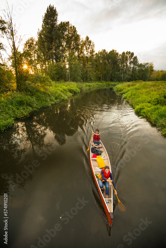 Canoeing in Still Creek, Burnaby,  British Columbia. photo