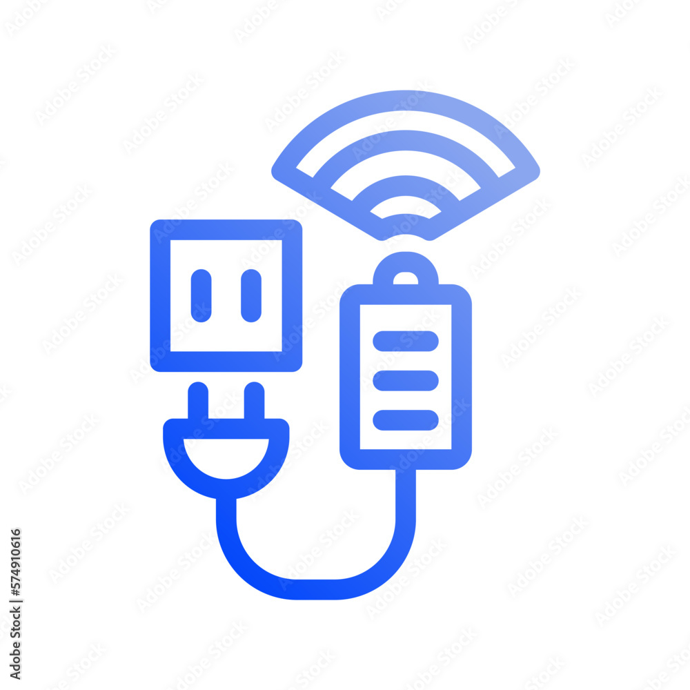 Icon Charging, charger, battery, Internet of thing, wireless, Wi-Fi, signal. vector illustration. editable file Icon Charging, charger, battery, Internet of thing, wireless, Wi-Fi, signal. vector illustration. editable file
