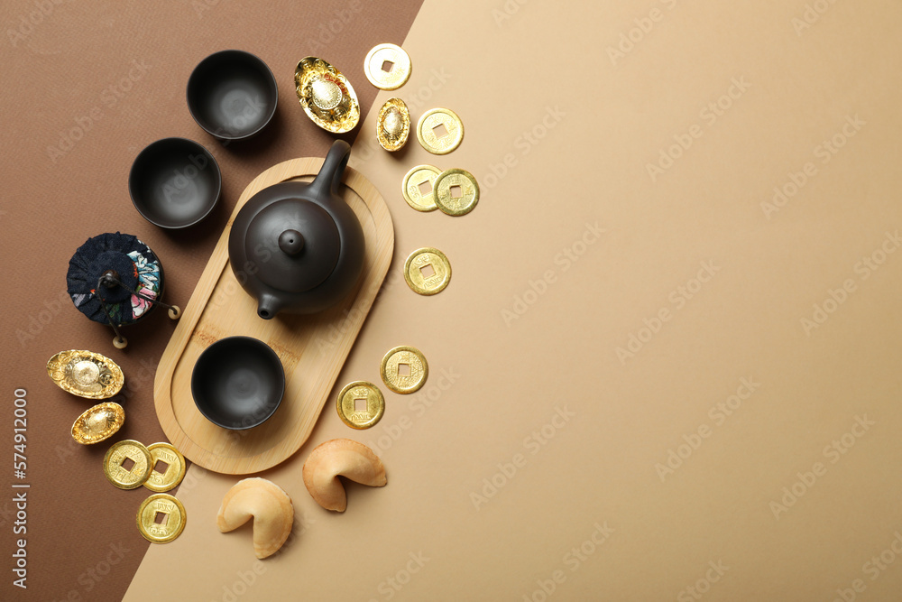 Fototapeta premium Concept of tea, asian tea, space for text