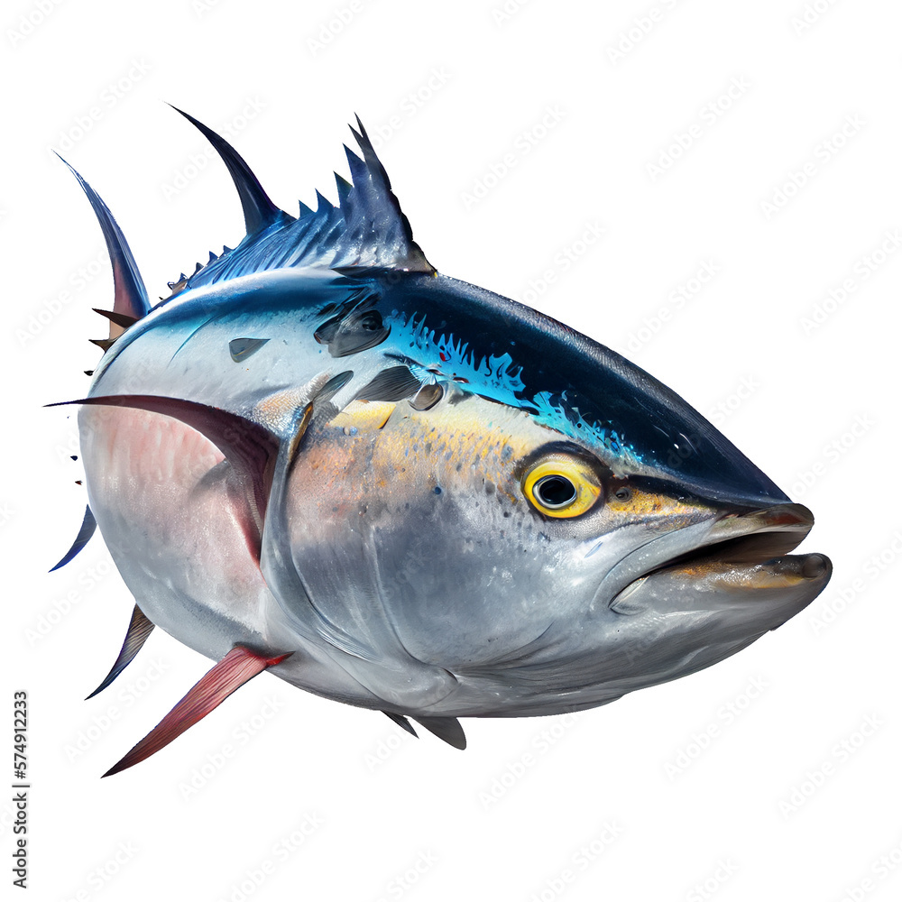 Tuna, white background. generative AI Stock Illustration | Adobe Stock