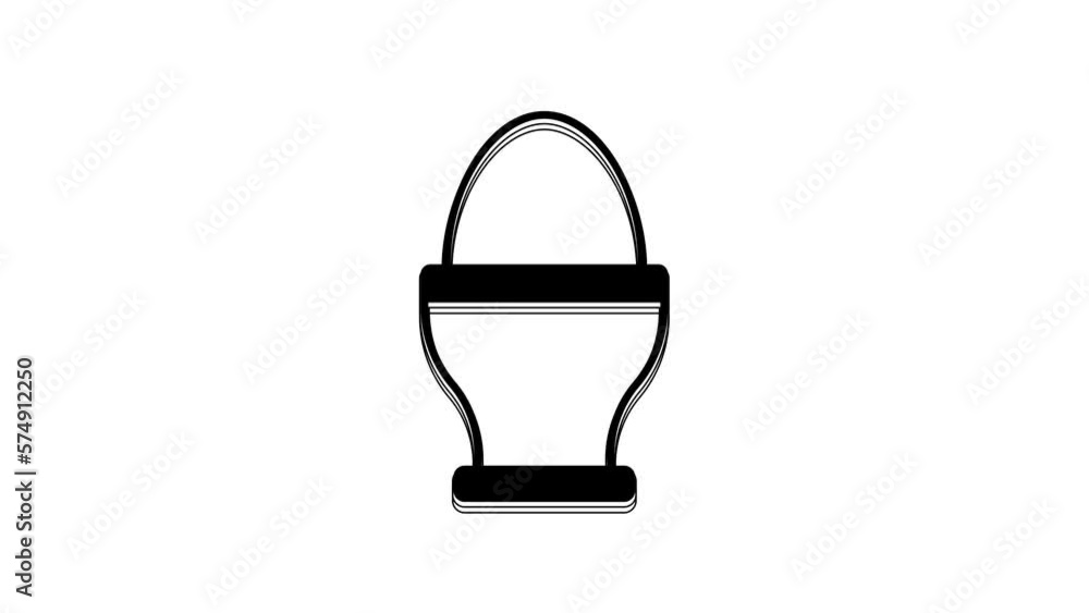 Black Chicken egg on a stand icon isolated on white background. 4K Video motion graphic animation Black Chicken egg on a stand icon isolated on white background. 4K Video motion graphic animation