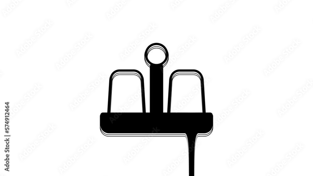 Black Salt and pepper icon isolated on white background. Cooking spices. 4K Video motion graphic animation Black Salt and pepper icon isolated on white background. Cooking spices. 4K Video motion graphic animation