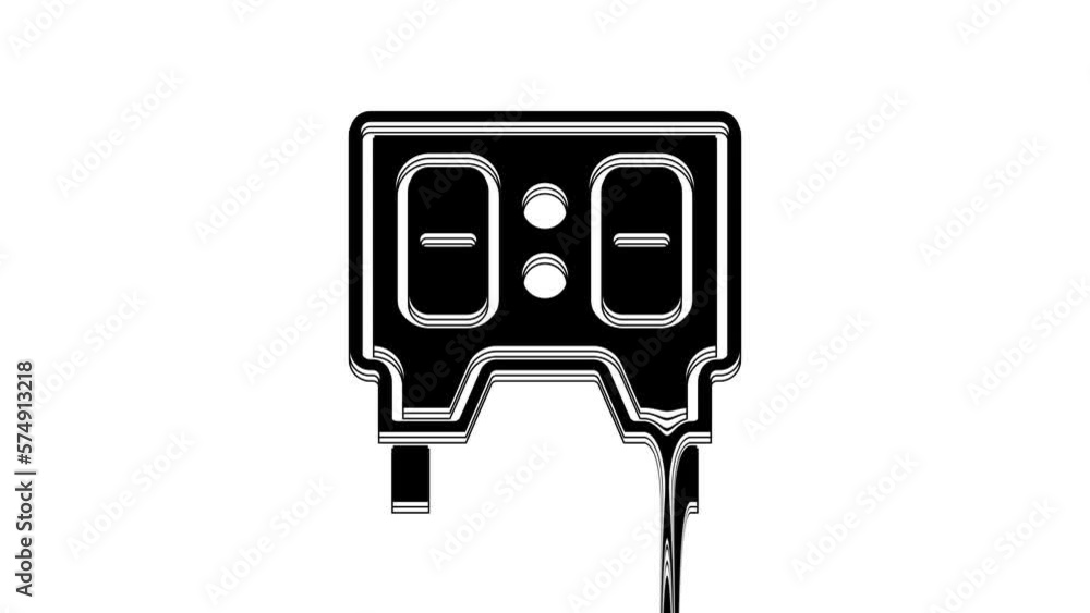 Black Sport baseball mechanical scoreboard and result display icon isolated on white background. 4K Video motion graphic animation Black Sport baseball mechanical scoreboard and result display icon isolated on white background. 4K Video motion graphic animation