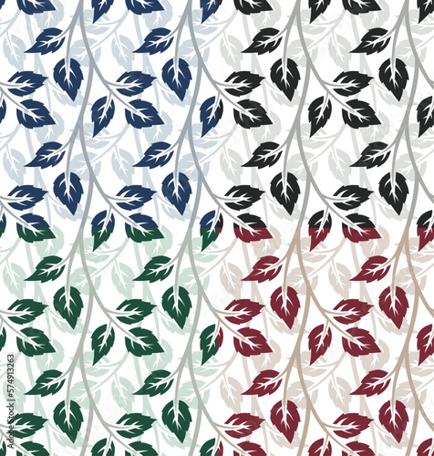 The set seamless backgrounds with rose leaves.